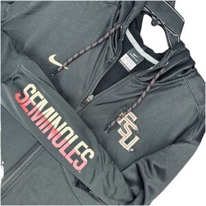 NIKE Men Therma-FIT FSU Seminoles Hoodie‎ XXL Black Full Zip Logo NC